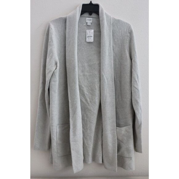 J. Crew BA866 Women's Sz Medium Light Gray Heather Chelsea Sweater Blazer - Picture 1 of 8